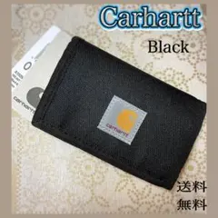 ★カーハート　ミニ財布　三つ折り　黒のサムネイル