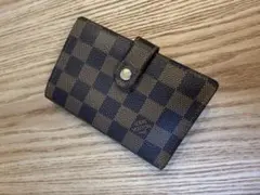 ルイヴィトン ダミエ ヴィエノワ 二つ折り財布 がま口 茶 ブラウン