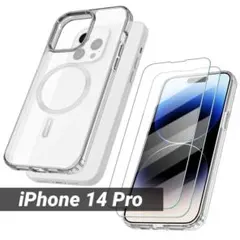 iPhone 14 Proケース クリア TPU素材 フィルム2枚付き