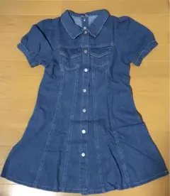 【新品】デニム半袖ワンピース ワンピース　デニム　デニムワンピ　シャツワンピ