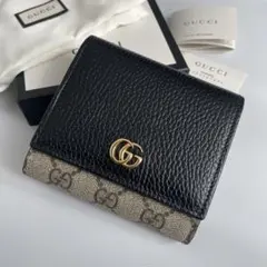 【未使用級】グッチ 二つ折り GGマーモント スプリーム 598587