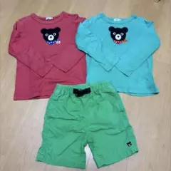 ダブルビー　長袖Tシャツ2枚　ショートパンツセット