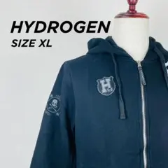 HYDROGEN ジップアップ パーカー スカル ブラック XL【576】のサムネイル