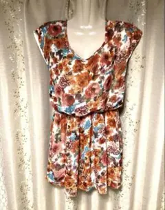 花柄チュニック シフォン　森ガール　グランジ　平成ギャル　フェアリーグランジ