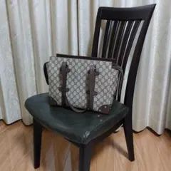 【美品】GUCCI レザーディテール付きトートバッグ、箱、付属品付