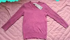 長袖ニット　上品　青みピンク　きれいめ　清楚　新品タグ付