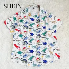 SHEIN シーイン　半袖　Tシャツ アニマル　恐竜　カラフル　ホワイト　4XLのサムネイル