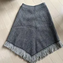 オンワード樫山　ヘリンボーンフリンジフレアスカートのサムネイル