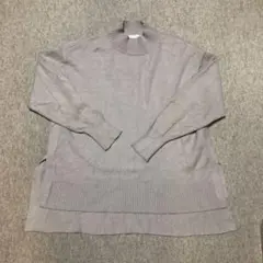 グレー・ベージュ ハイネックニット Fサイズ