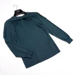 【ストロベリーフィールズ】美品 リボン ニット グリーン 2way パフスリーブ