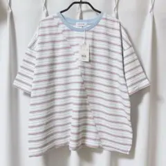 土日限定値下げ★レプシィム＊クレイジーマルチボーダーT 半袖 ブルー 新品のサムネイル