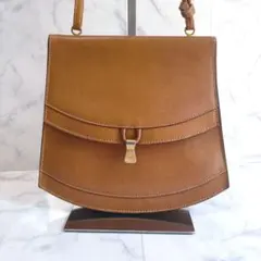美品 BALLY ブラウンレザー フラップ ショルダーバッグ