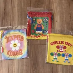 新品　Wiggle WIggle ウィグルウィグル Bear 巾着袋 3点