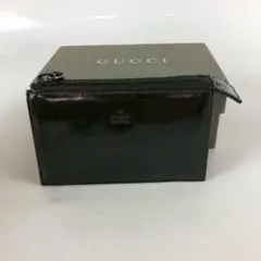 GUCCI グッチ エナメル ポーチ 小物入れ ブラック レディース ブランド