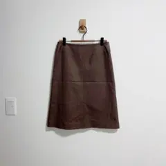 ne.ce.sa 膝丈スカート　台形　茶色　後ろスリット
