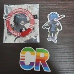 CRAZY RACCOON バニラ 缶バッジ ステッカーセット