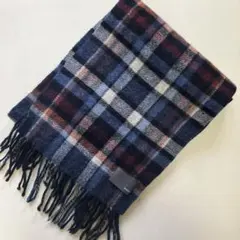 チェック柄ウールマフラー