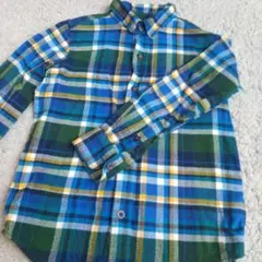 Lands' End 長袖シャツ M (5-6) チェック柄