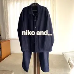 ニコアンド　セットアップ　サイズL ネイビー×ブラウン