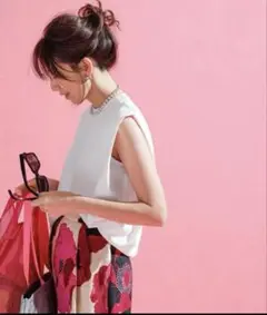 forme フォルム　東原亜希　uvカットノースリーブT ライトピンク