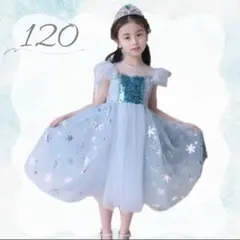 ドレス 120 水色 キッズ プリンセス 誕生日 コスプレ 衣装 発表会 エルサ