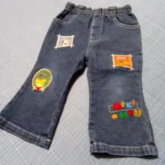 324）ミキハウス　 刺繍デニムパンツ 80