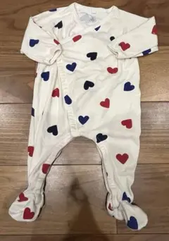 美品⭐︎PETIT BATEAUプチバトー足つき ロンパース12m/74cmハート