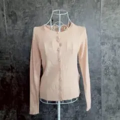 ✨humpy✨ハンピー♡リブニットカーディガン♡ピンク♡着回し抜群(M)