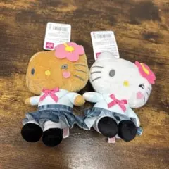 サンリオ 平成コギャル ガングロキティ 制服 キーホルダー 日焼けキティ ２点