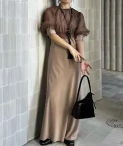 Ameri アメリ ドレスDOT TULLE SET FLARE DRESS