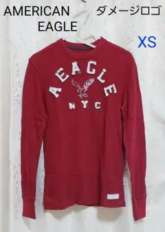 アメリカンイーグル ダメージロゴワッペン ロンT サイズXS
