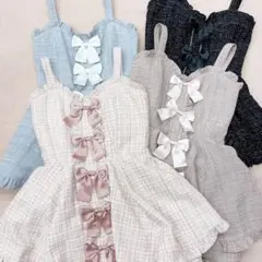 【美品】Ank Rouge キラキラツイードリボンジャンスカ