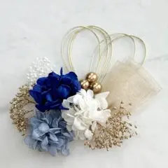 ドライフラワー髪飾り　成人式　結婚式　卒業式　水引　ヘッドパーツ