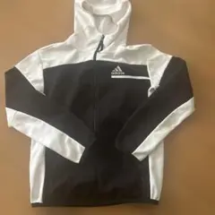 adidas フード付きジャケット Mサイズ ブラック/ホワイト　ジャージ