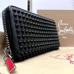 ◇美品◇ルブタン　パネトーネ　スパイクスタッズ長財布　シボ革　ブラックのサムネイル