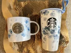 スタバ　さくら　 エアリーブルー　ストラップカップシェイプステンレスボトル　マグ