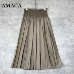 AMACA アマカ ジャカードシャーリングスカート プリーツ 日本製
