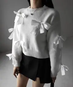 me+em select ホワイトリボンニットのサムネイル