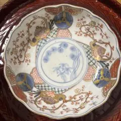 古伊万里 色絵 花籠文 輪花皿 骨董 - メルカリ