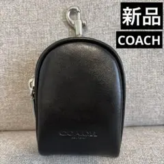 新品　COACH ポーチ　レザー　コインケース　小銭入れ　小物入れ　ブラック