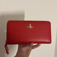 赤い合成皮革 長財布