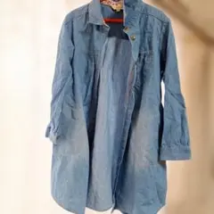 HUSHUSH デニムブルー 長袖ロングシャツ 120