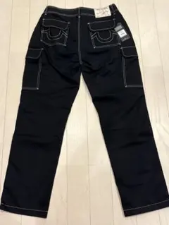 TRUE RELIGION ブラック カーゴパンツ ホワイトステッチ w30 - メルカリ