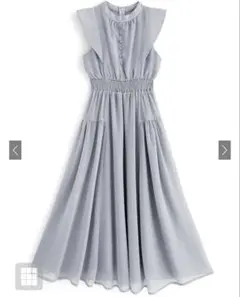 グレイル　楊柳シフォンフリルフレアワンピースk9123c