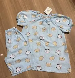 130サイズ　半袖パジャマ　サンエックスいしよわちゃん　サックス