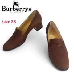 【Burberrys/バーバリー】美品 ヒール ローファー パンプス スエード