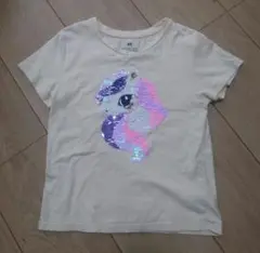 H&M ユニコーン スパンコール Tシャツ/120cm