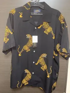 [新品]SPLENDID SATISFACTION 虎 黒 オープンカラーシャツのサムネイル