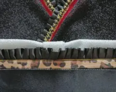 帯揚げ・帯飾り ✧*。レオパードライン ブラックサテンフリル