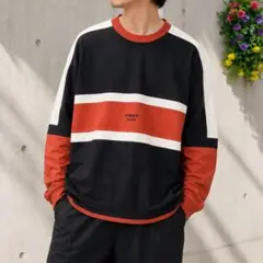 マイルスポーツ【L】ジャージー長袖Tシャツ カットソー マルチカラー 古着のサムネイル